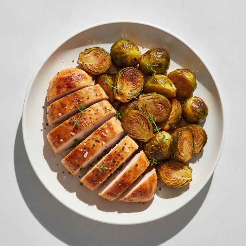 Balsamic Glazed Chicken and Roasted Brussels Sprouts