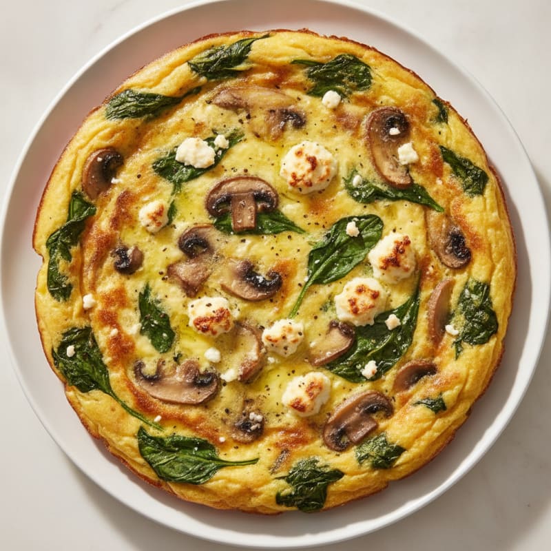 Mushroom Spinach Feta Frittata