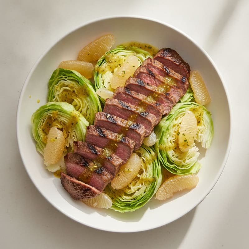 Grilled Beef and Iceberg Salad Bowl with Citrus Vinaigrette
