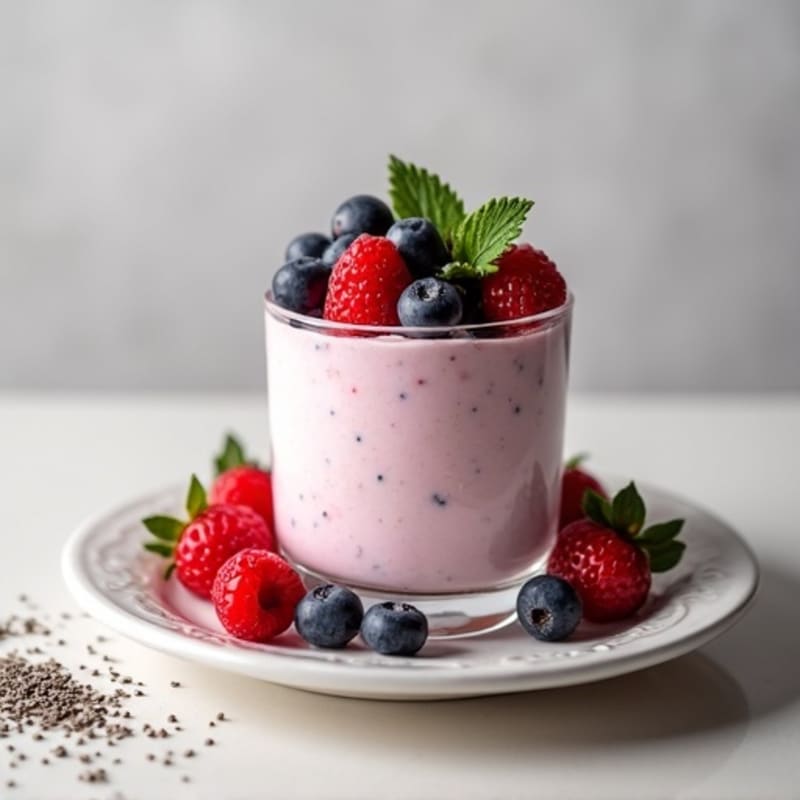 Creamy Greek Yogurt Protein Mousse with Mixed Berries