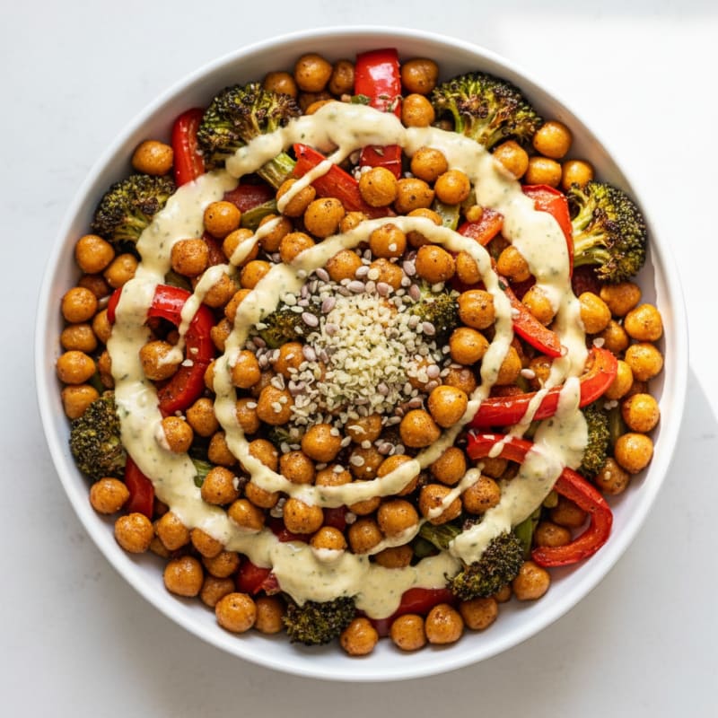 Roasted Vegetable and Chickpea Bowl