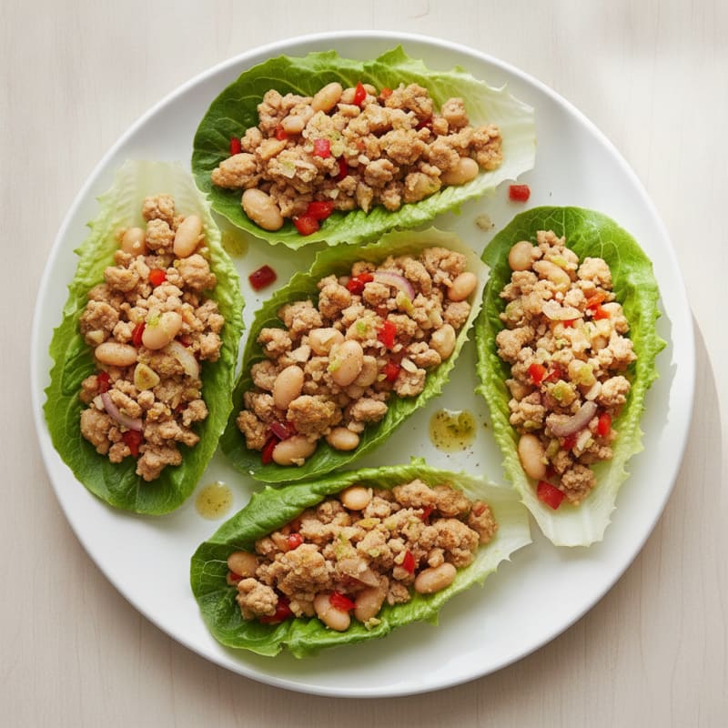 Turkey and White Bean Lettuce Wraps