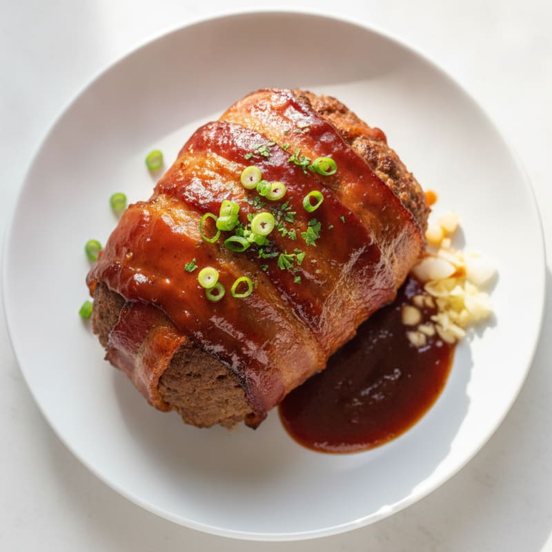 BBQ Bacon-Wrapped Meatloaf with Glaze