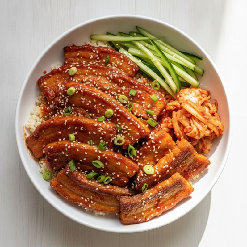 Spicy Gochujang Pork Belly Bowl