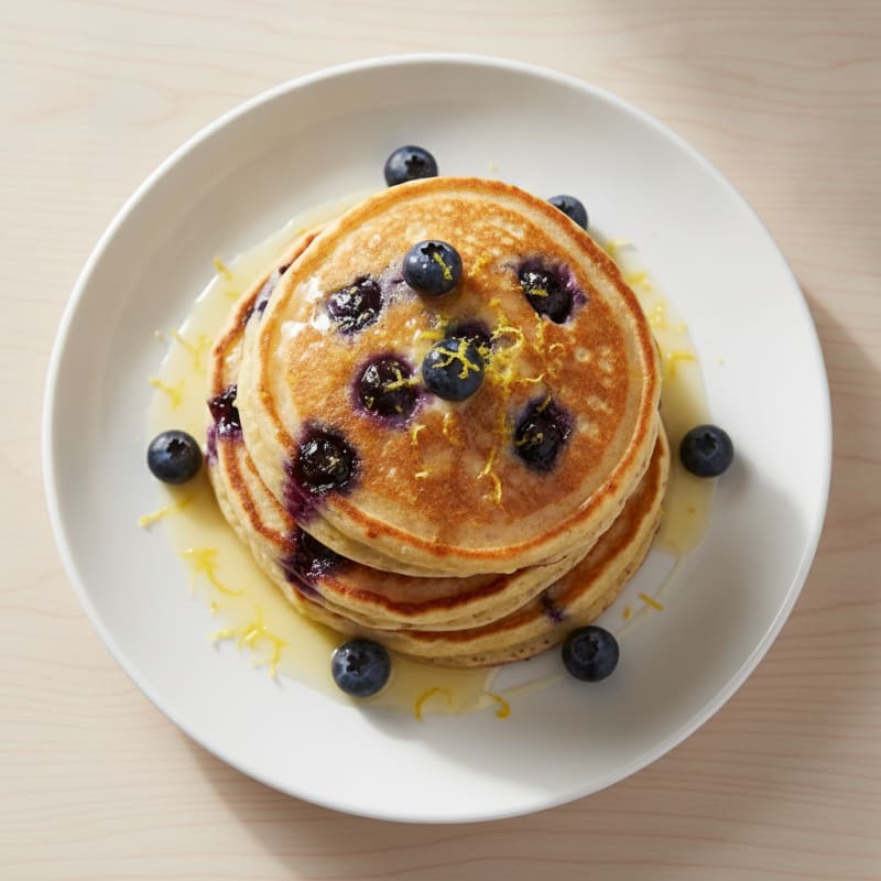 Blueberry Ricotta Pancakes with Lemon Zest
