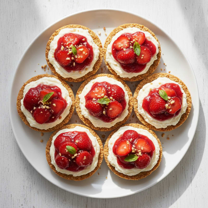 Strawberry Peanut Butter Mini Cheesecakes