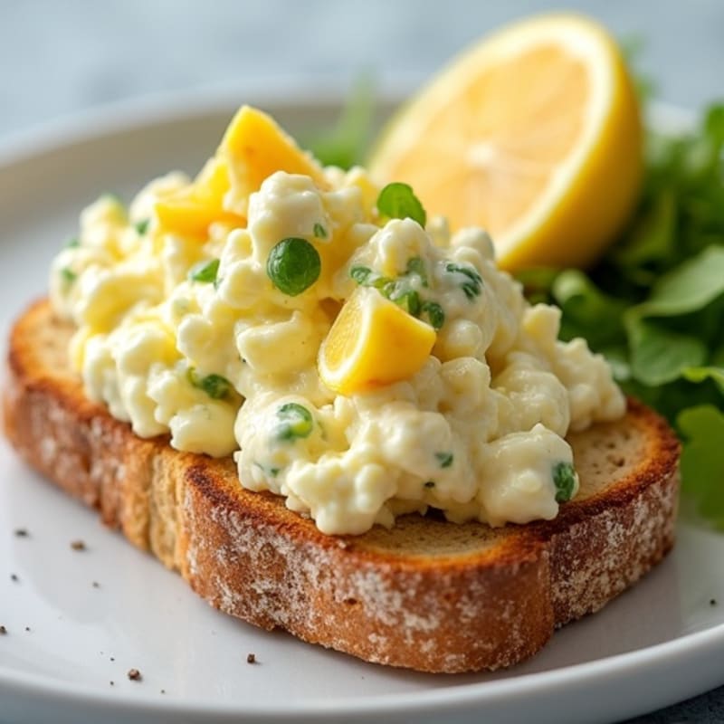 Creamy Greek Yogurt Egg Salad on Toasted Sourdough