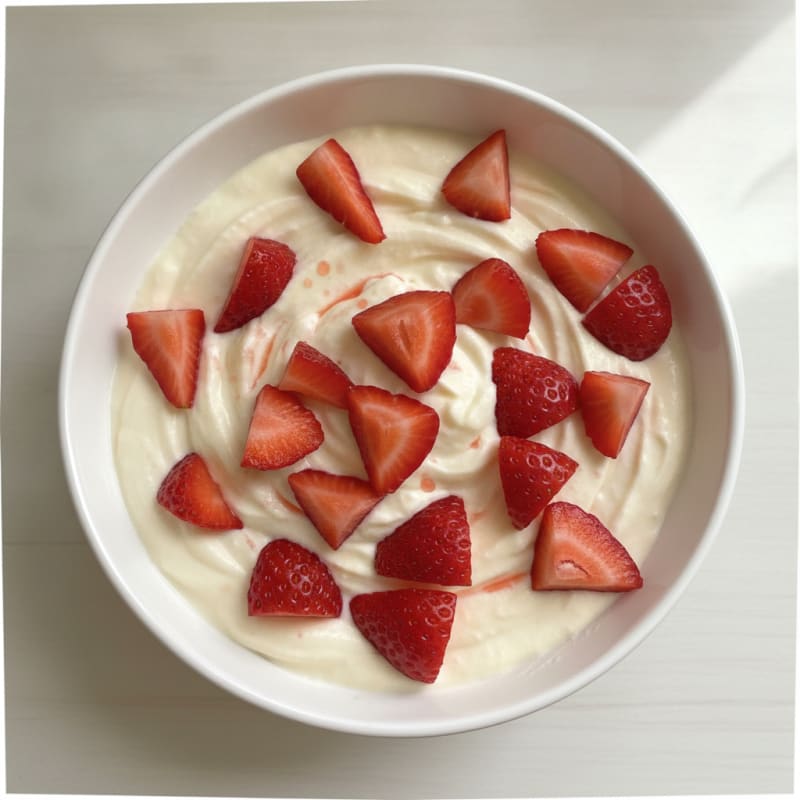 Vanilla Protein Yogurt with Fresh Strawberries