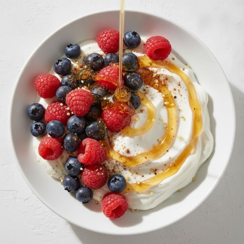 High-Protein Greek Yogurt with Berries and Honey