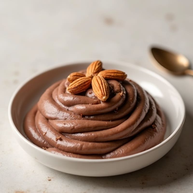 Silky Chocolate Protein Pudding with Toasted Almonds