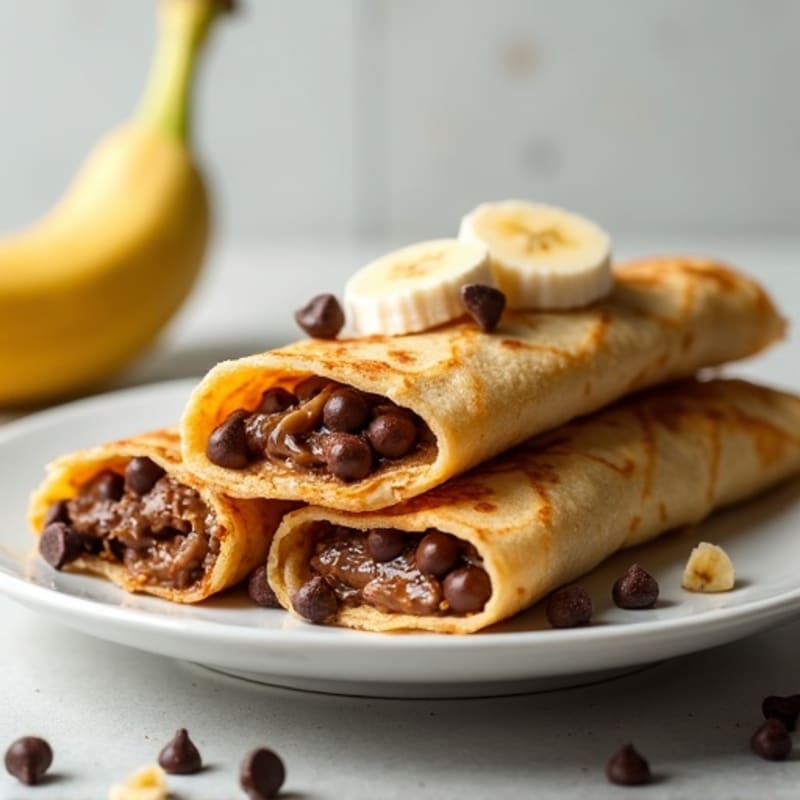 Protein-Packed Banana Chocolate Hazelnut Stuffed Crepes