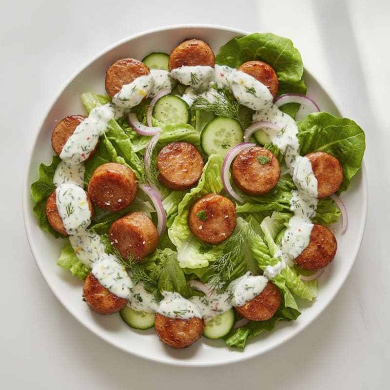 Herby Chicken Apple Sausage Lettuce Wraps