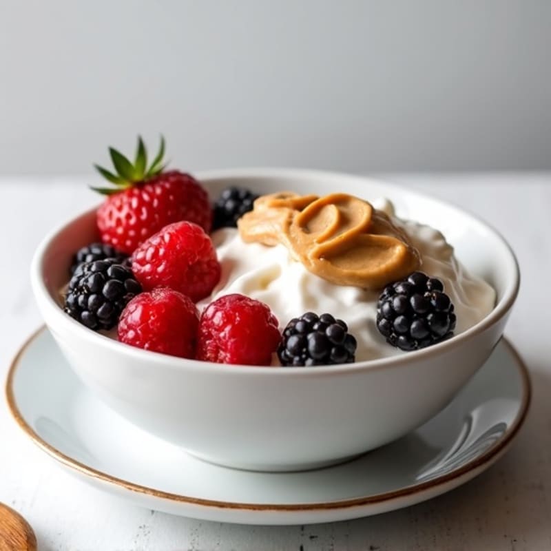 Silky Greek Yogurt Protein Bowl with Mixed Berries and Almond Butter