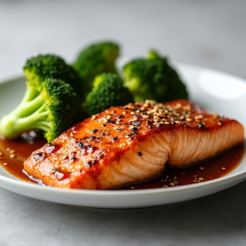 Crispy Teriyaki Salmon with Roasted Broccoli