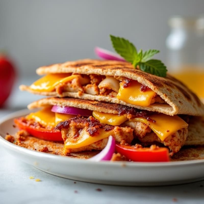 Crispy Whole Wheat BBQ Chicken Quesadilla