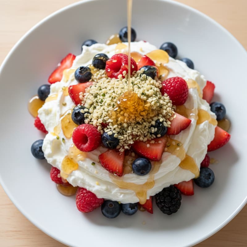 Greek Yogurt Protein Parfait with Mixed Berries