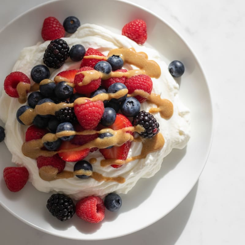 Greek Yogurt Protein Mousse with Mixed Berries
