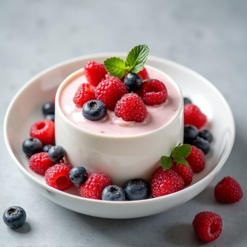 Greek Yogurt Protein Pudding with Mixed Berries