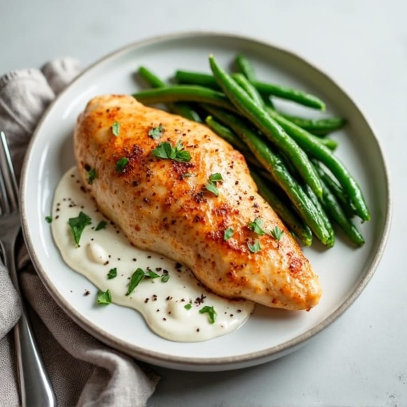 Creamy Spiced Chicken with Roasted Green Beans