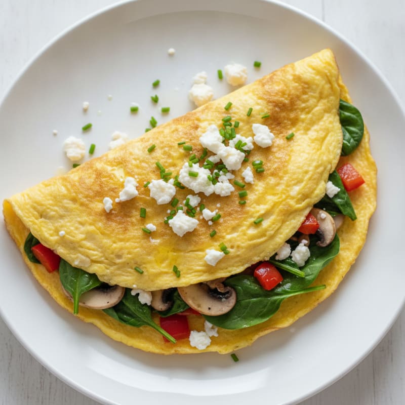 Garden Vegetable Omelet with Feta