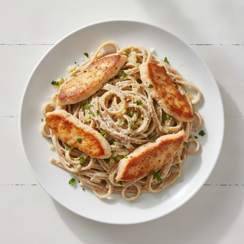 Clean Eating Chicken Alfredo Fettuccine