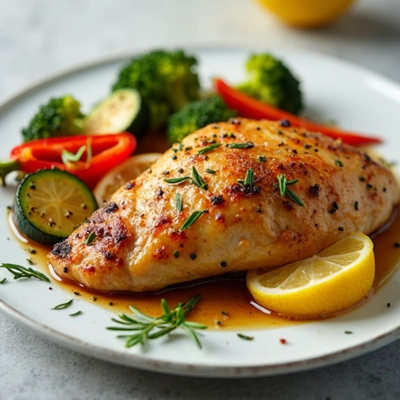 Lemon Herb Roasted Chicken with Crispy Roasted Vegetables