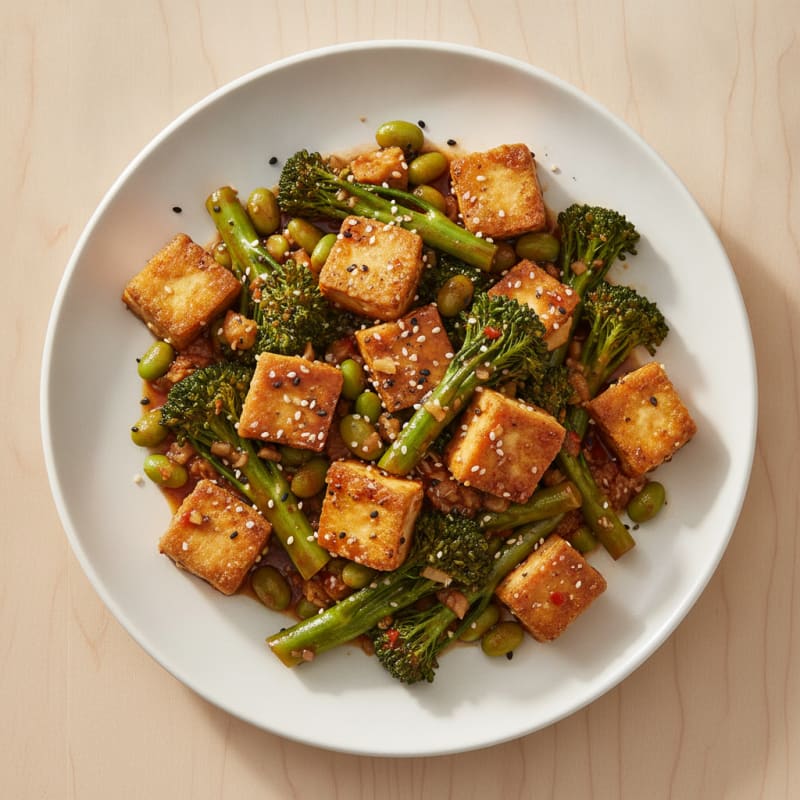 Sesame Tofu Stir-Fry with Broccolini