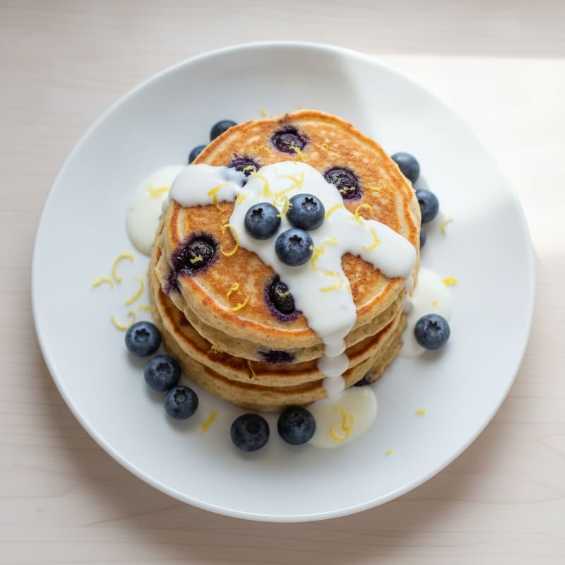 Blueberry Ricotta Pancakes with Lemon Zest