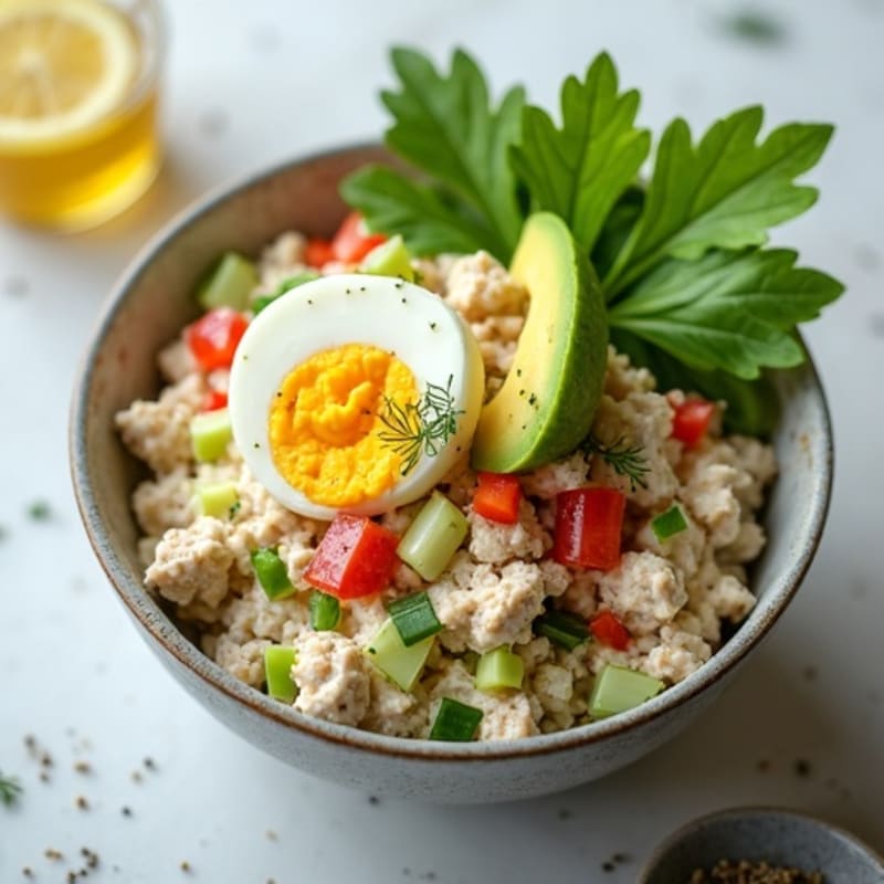 Creamy Tuna Salad with Fresh Herbs and Crunchy Veggies