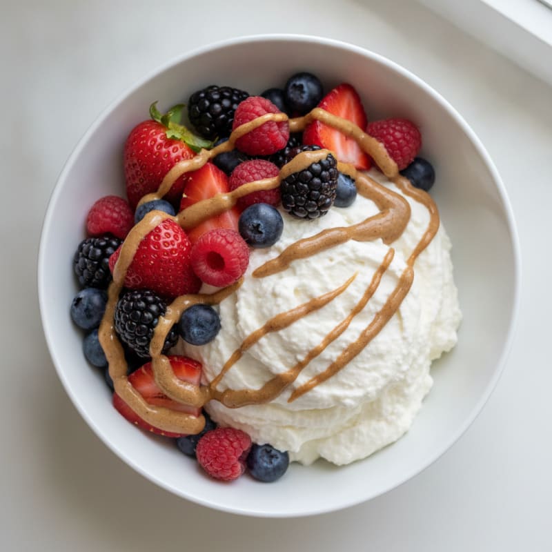 Greek Yogurt Protein Mousse with Berries