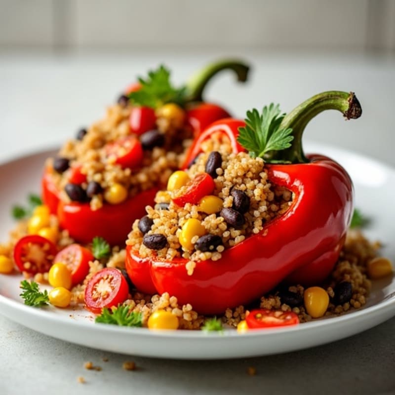 Roasted Zesty Quinoa Stuffed Peppers