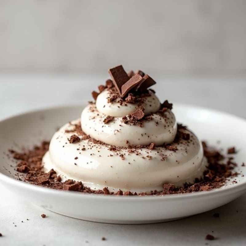 Greek Yogurt Protein Mousse with Dark Chocolate Shavings