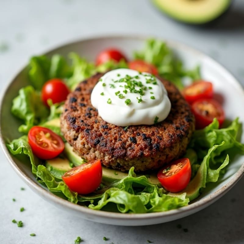 Lean Ground Beef Burger Bowl with Crisp Greens and Creamy Special Sauce