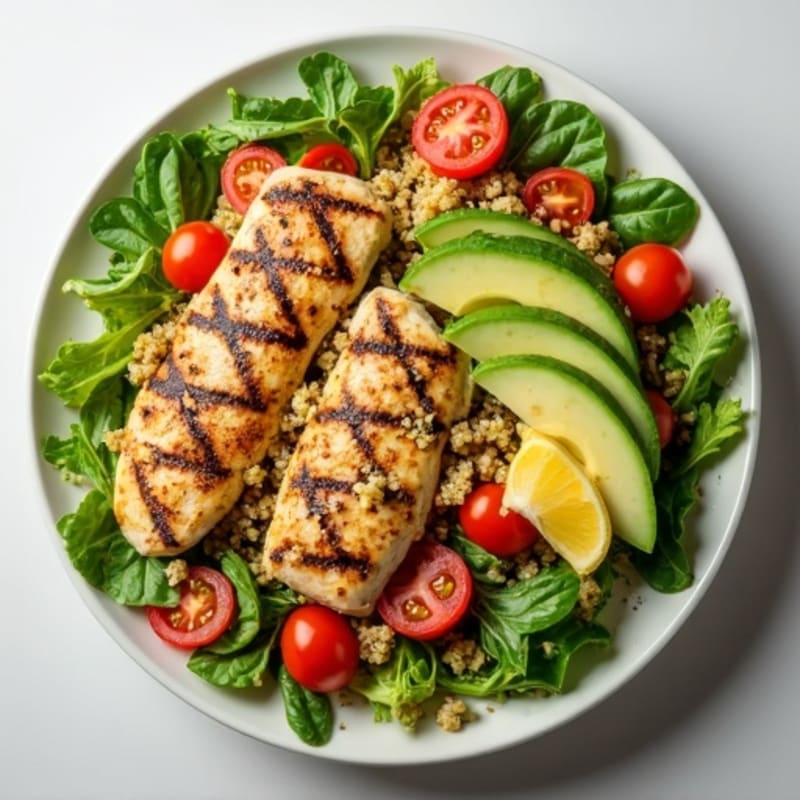 Grilled Chicken and Quinoa Salad with Lemon Vinaigrette