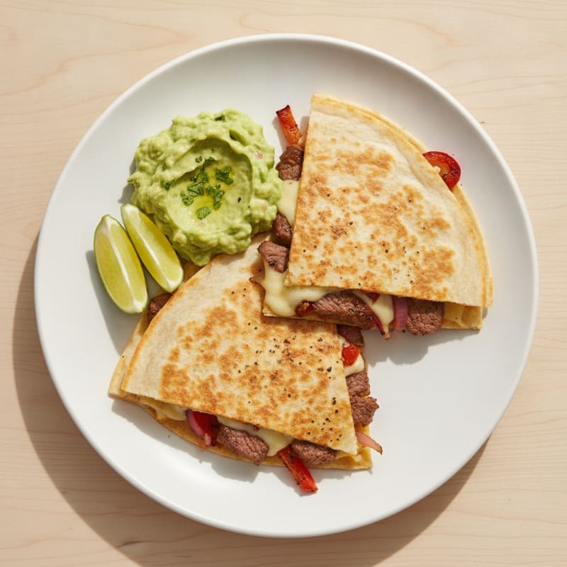 Carne Asada Quesadillas with Guacamole