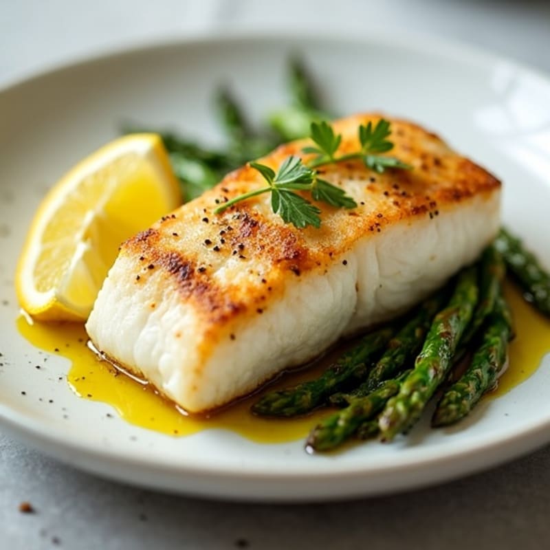 Seared Cod with Roasted Asparagus