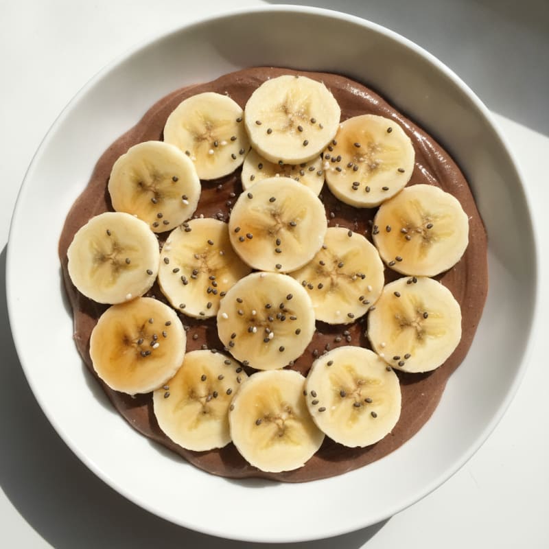 Silky Chocolate Protein Pudding with Sliced Bananas