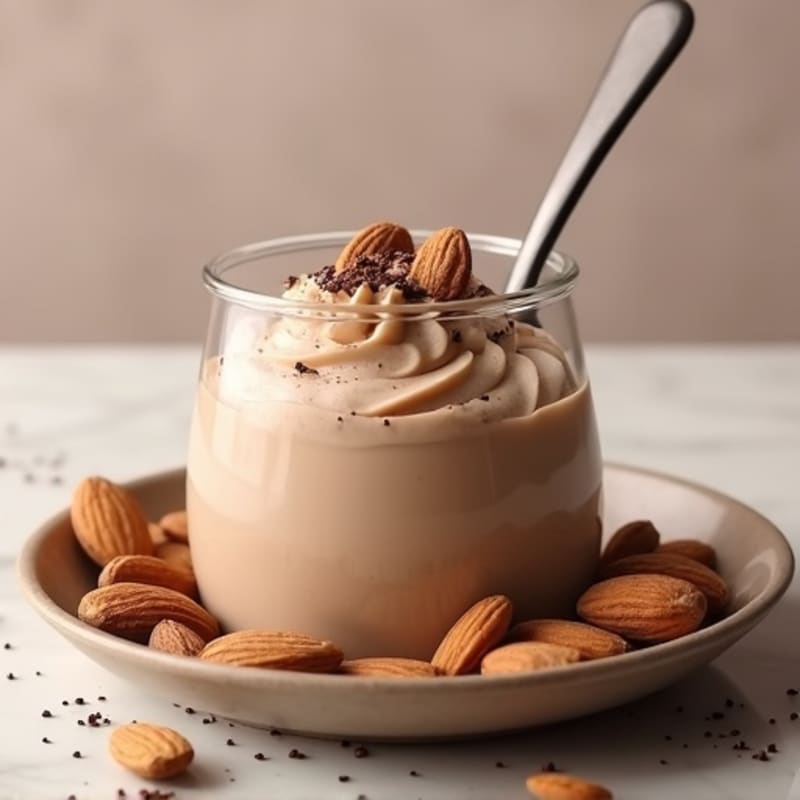 Creamy Vegan Protein Pudding with Almond Butter and Cacao