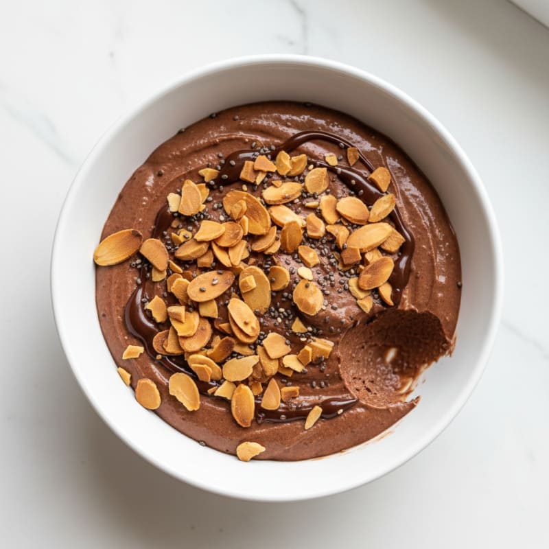 Silky Chocolate Protein Pudding with Almonds
