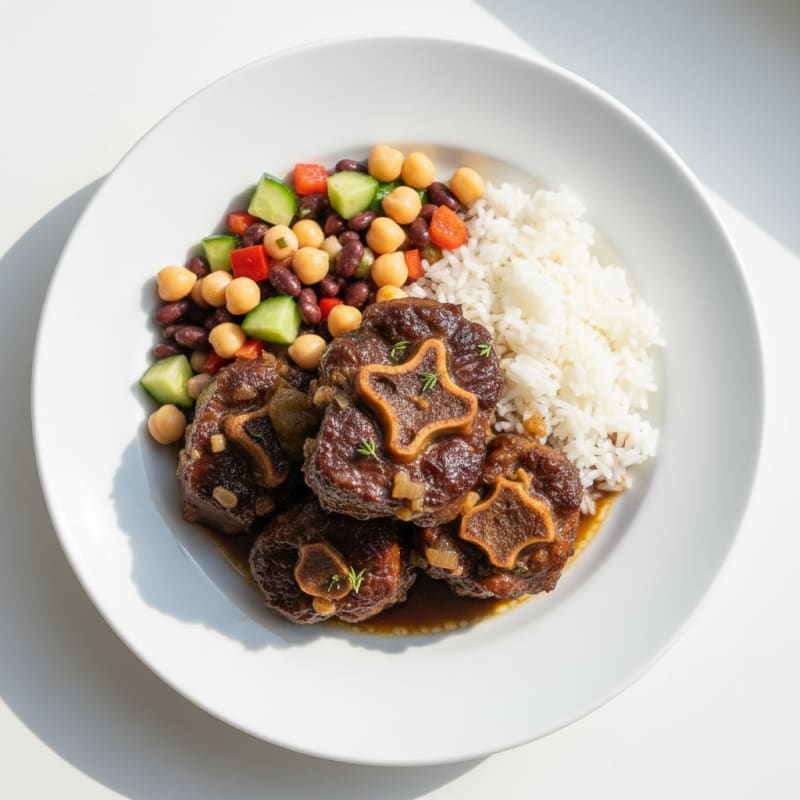 Braised Oxtail with Mixed Bean Salad