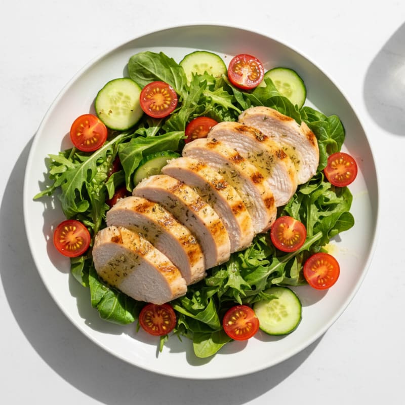 Grilled Turkey Breast Salad with Cherry Tomatoes