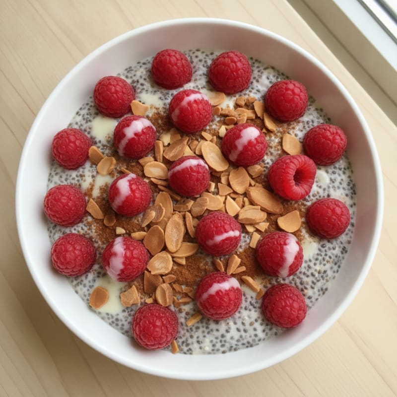 Berry Chia Seed Pudding with Almonds