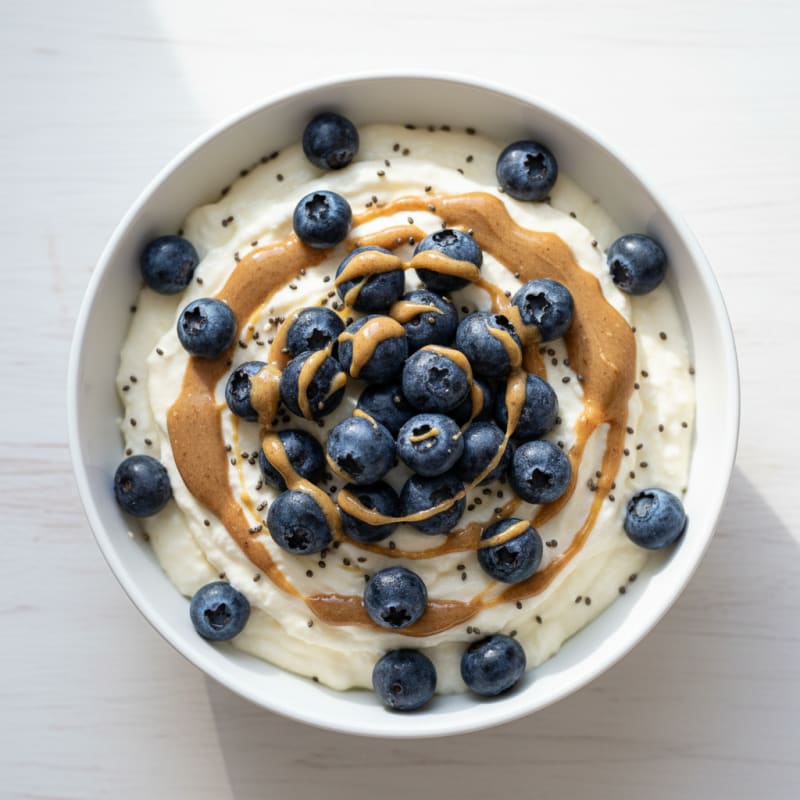 Silky Greek Yogurt Protein Pudding with Berries