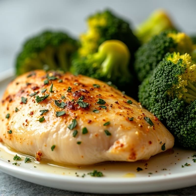 Lemon Herb Roasted Chicken with Crispy Broccoli