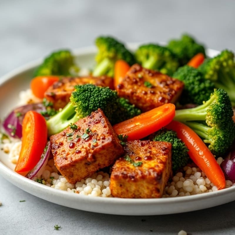 Crispy Maple Glazed Tempeh Stir-Fry with Fresh Vegetables
