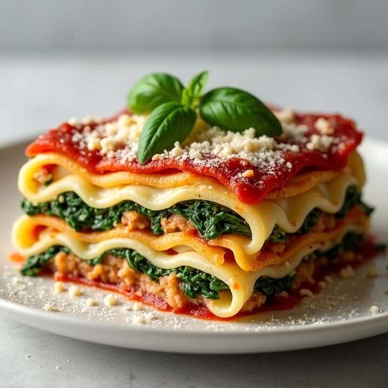 Lean Ground Turkey Lasagne with Zucchini and Spinach