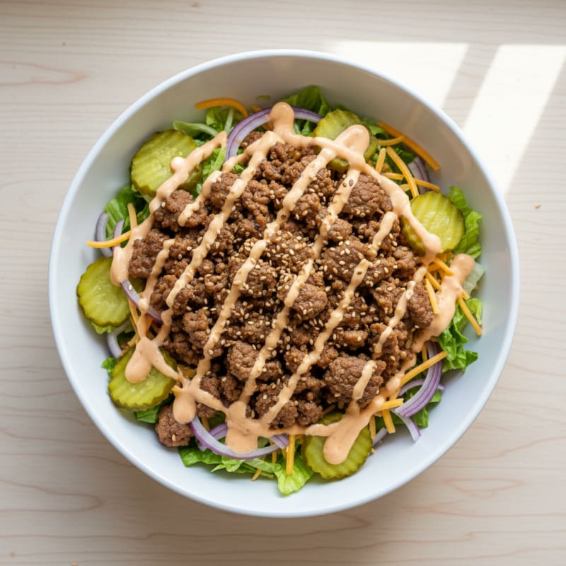 Ground Beef Big Mac Bowl