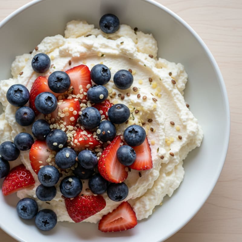Cottage Cheese Protein Mousse with Fresh Berries