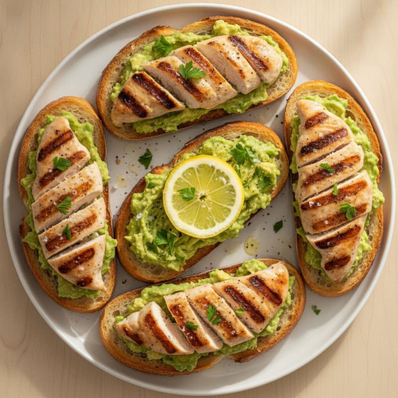 Classic Homemade Sourdough Loaf with Grilled Chicken