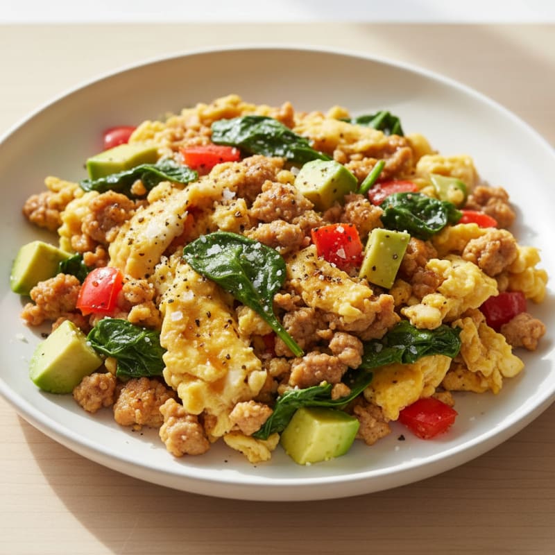 Crispy Ground Turkey & Egg Scramble